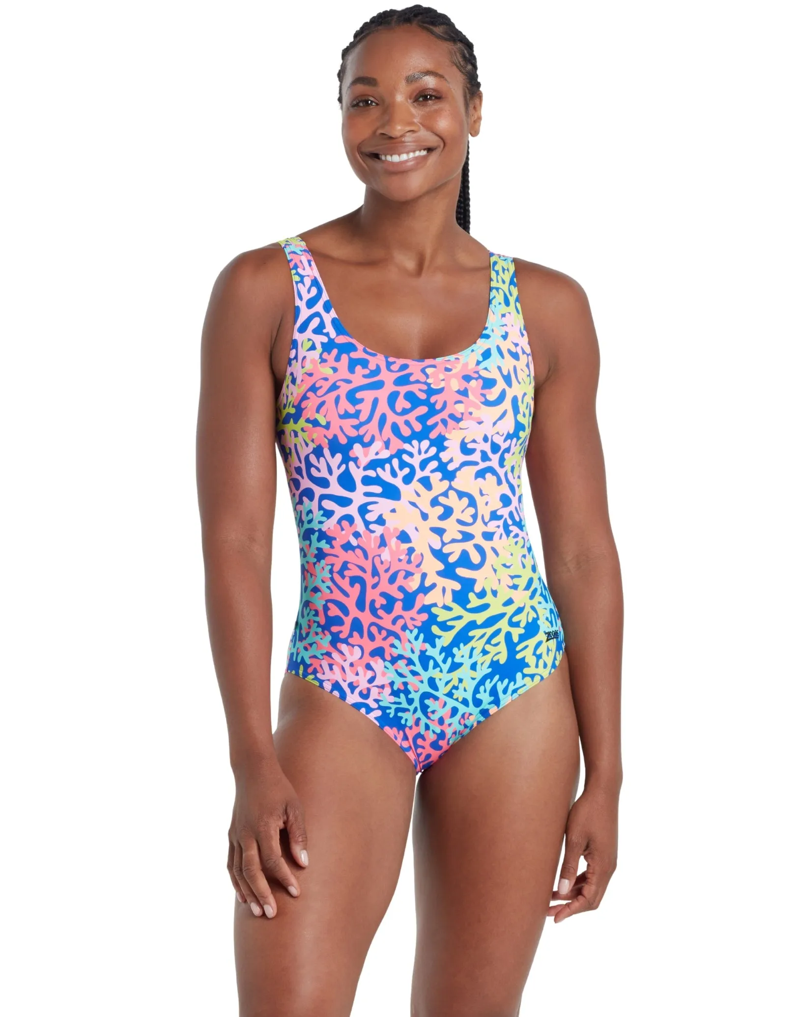 Sea Change Thermal Ecofeel Scoopback Swimsuit - Blue/Multi