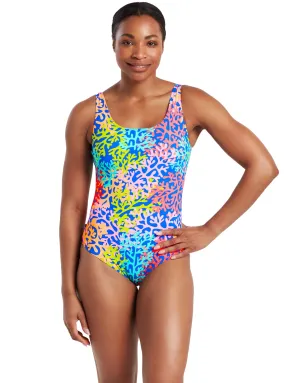 Sea Change Thermal Ecofeel Scoopback Swimsuit - Blue/Multi