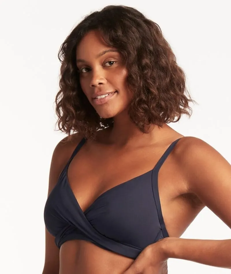 Sea Level Eco Essentials Twist Front DD-E Cup Bikini Top - Night Sky