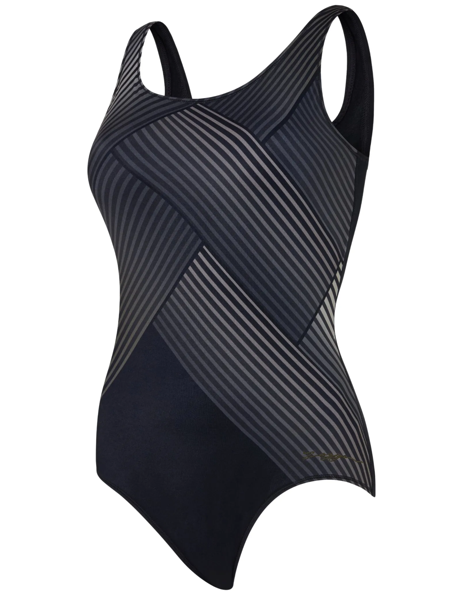 Seafarer Scoopback Swimsuit - Black/Grey