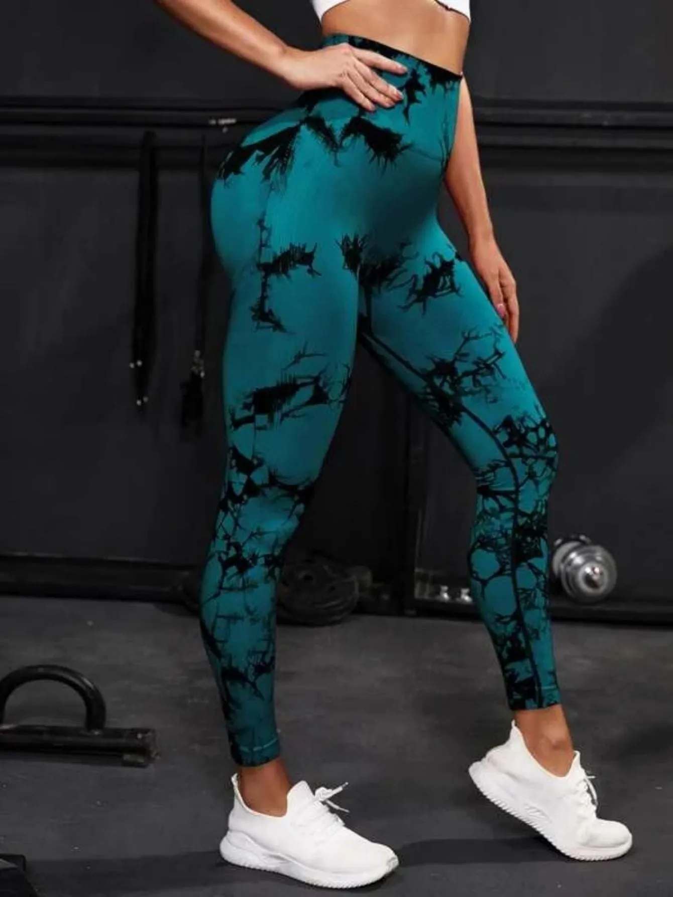 Seamless High-Waist Tie-Dye Leggings for Women – Fitness Sports Running Yoga Pants with Hip Lifting Elastic Knitting