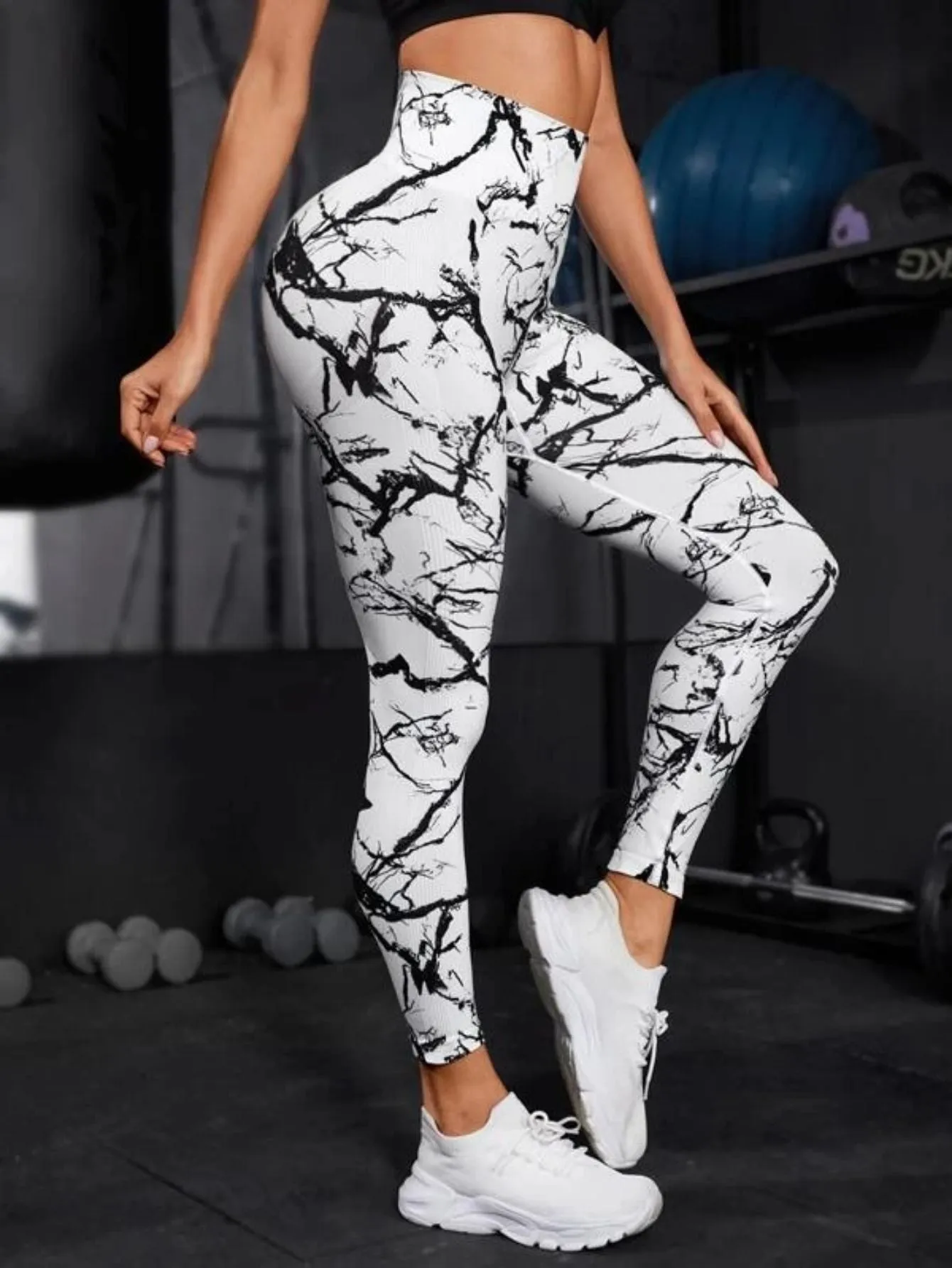 Seamless High-Waist Tie-Dye Leggings for Women – Fitness Sports Running Yoga Pants with Hip Lifting Elastic Knitting