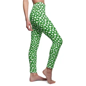Shamrock Womens St Patricks Day Leggings Stretch Pants - Saiko Studio
