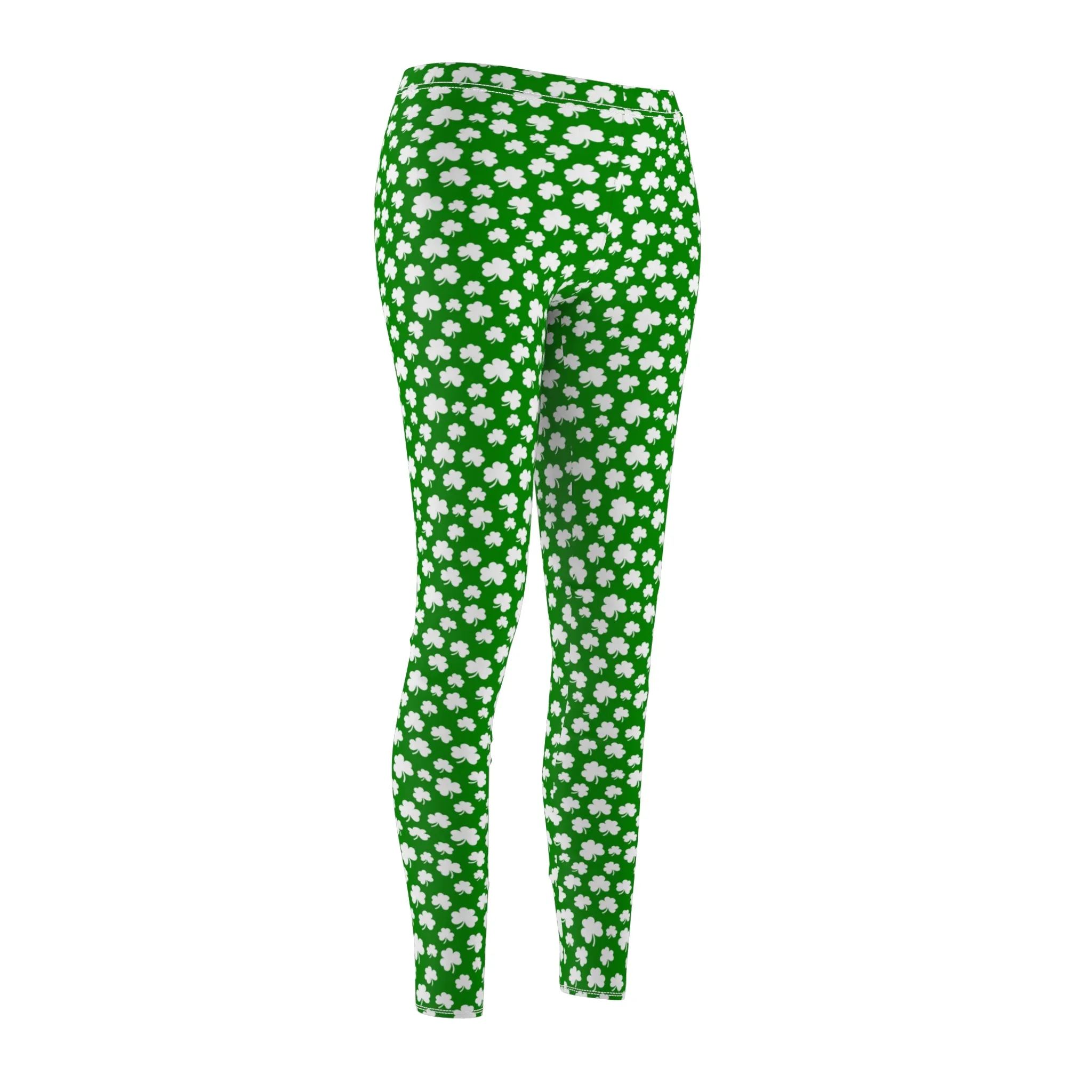 Shamrock Womens St Patricks Day Leggings Stretch Pants - Saiko Studio