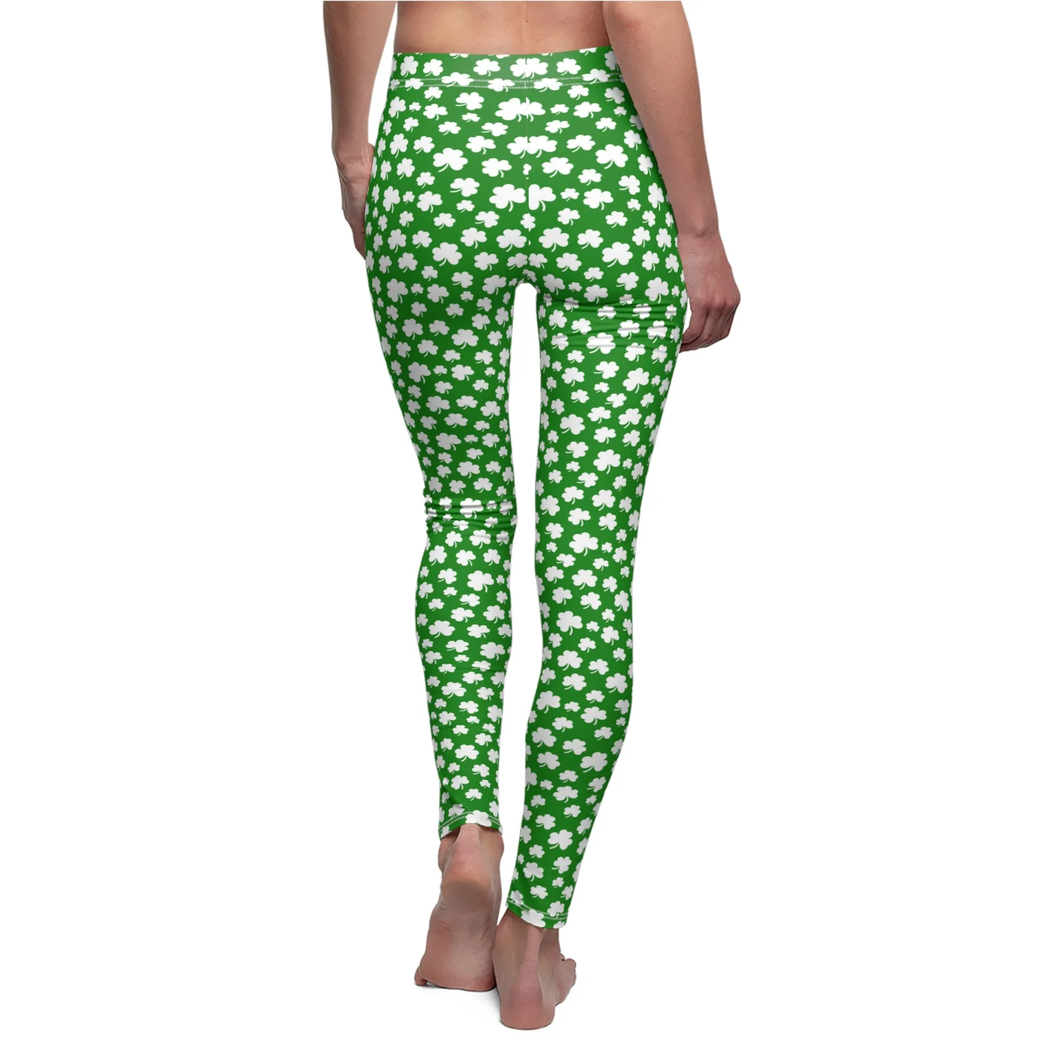 Shamrock Womens St Patricks Day Leggings Stretch Pants - Saiko Studio