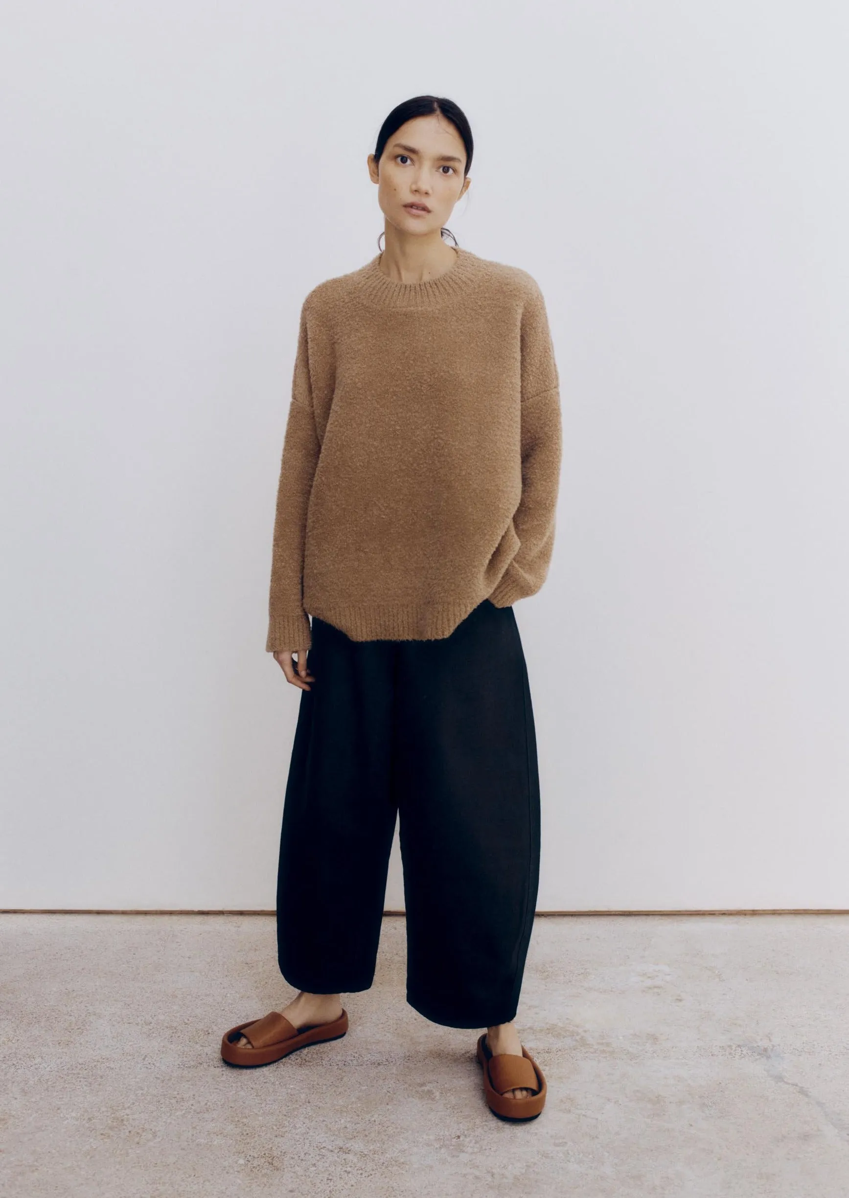 Shearling Sweater, Camel