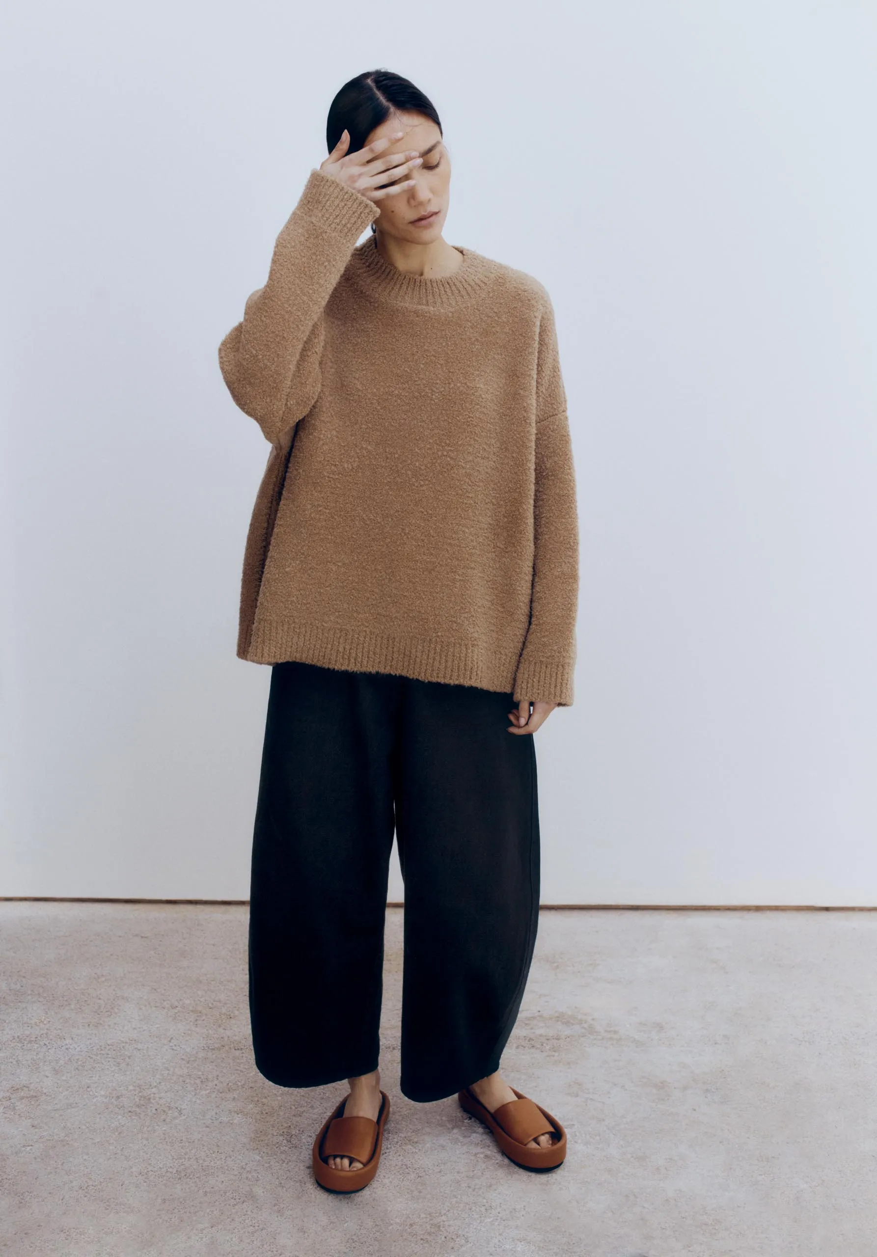 Shearling Sweater, Camel