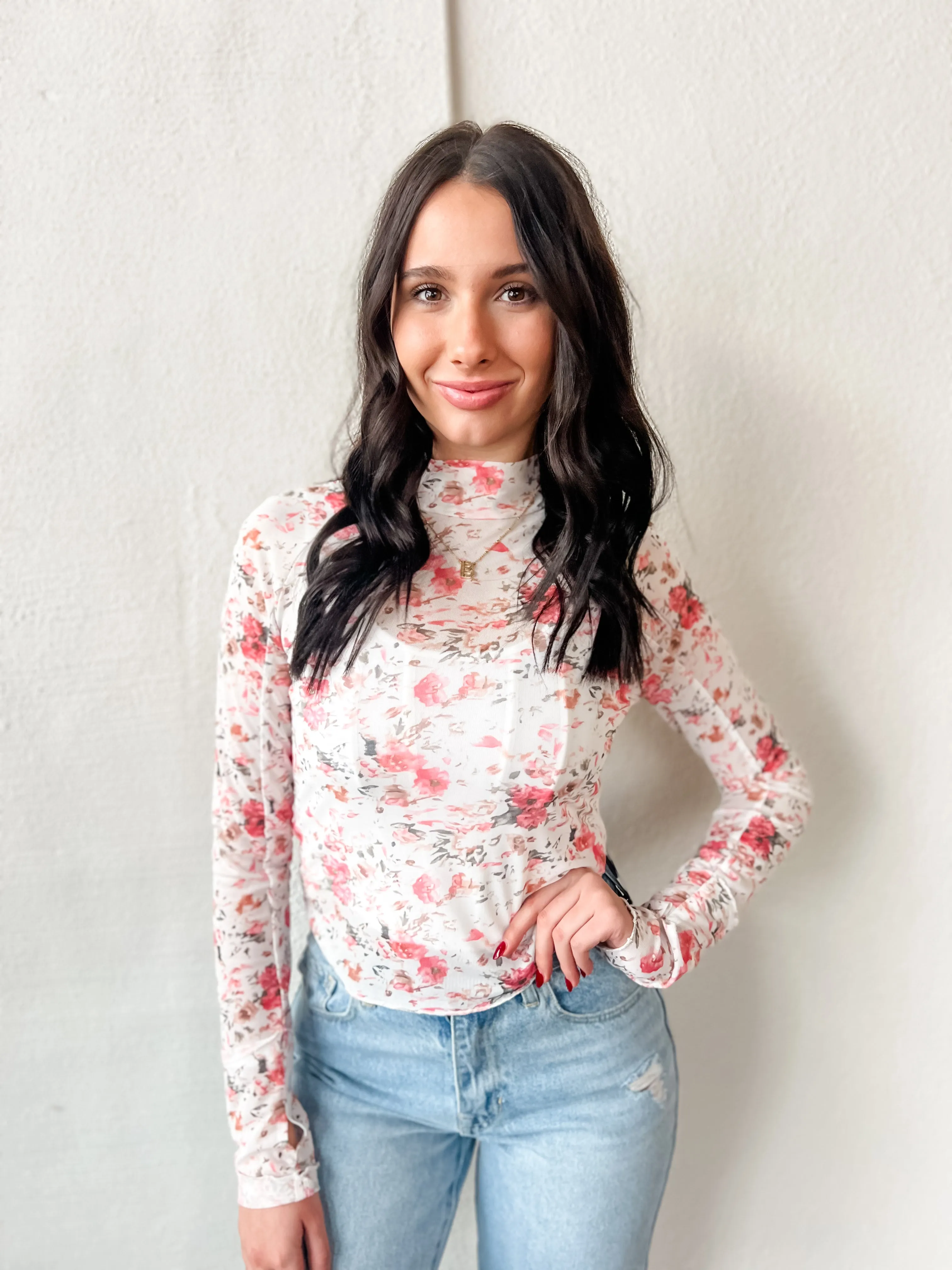 Sheer Blossom Long Sleeve