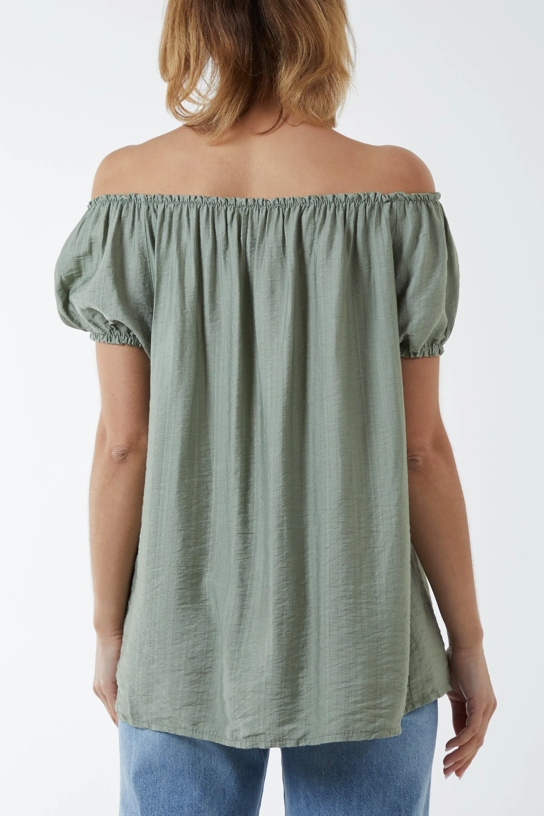 Short Sleeve Bardot Top