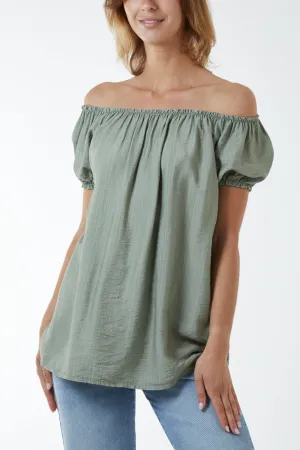 Short Sleeve Bardot Top