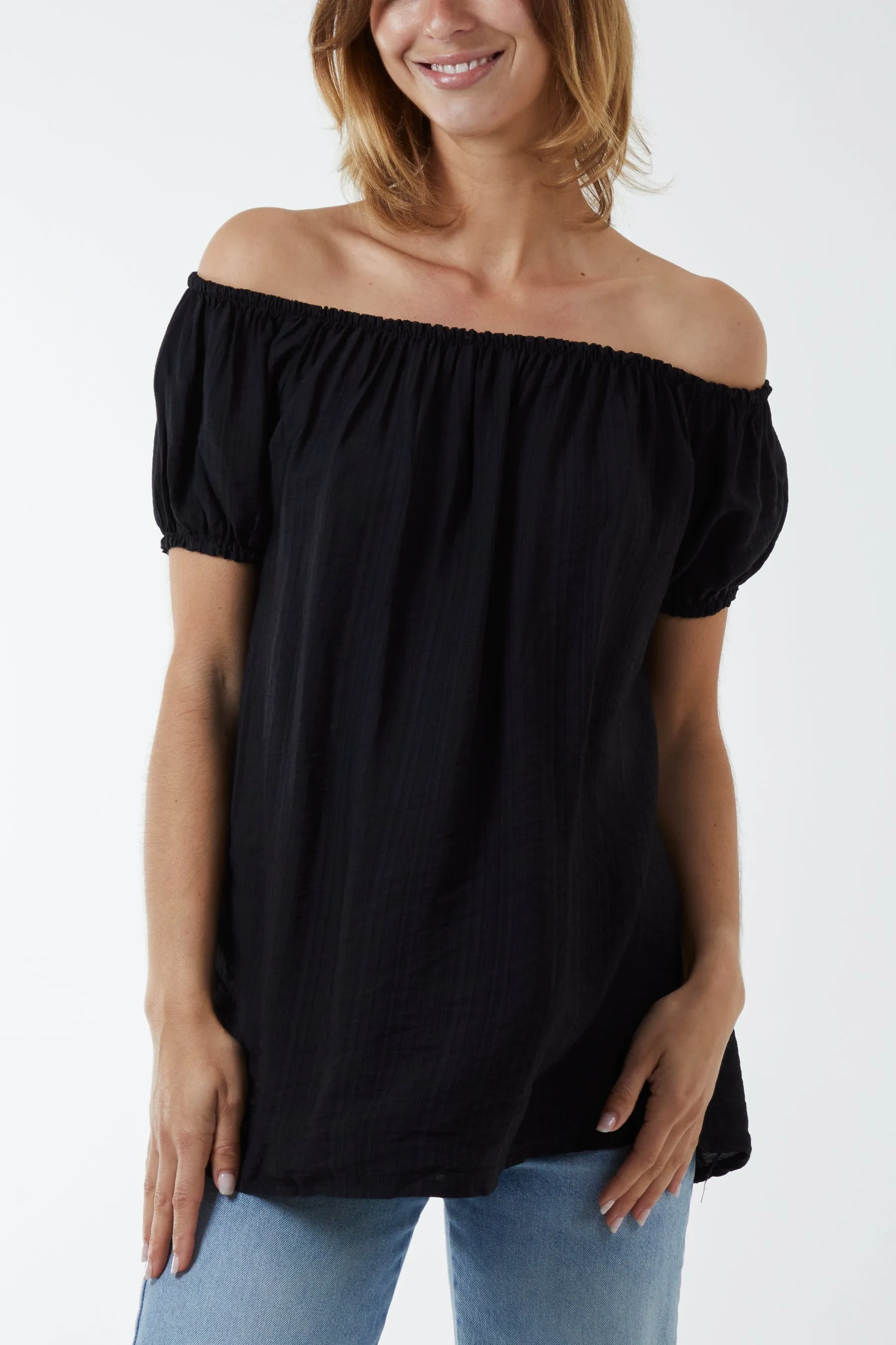 Short Sleeve Bardot Top