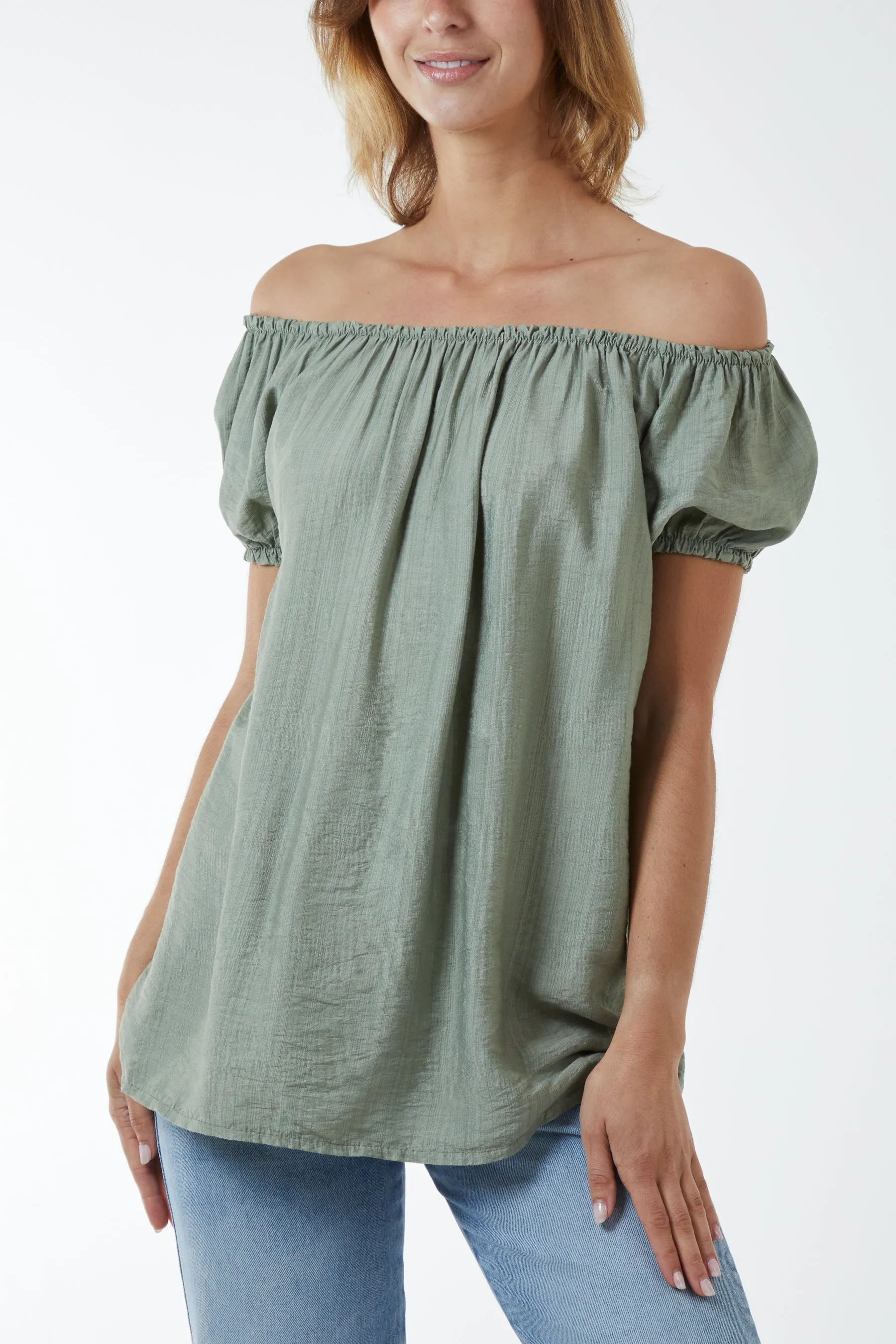 Short Sleeve Bardot Top