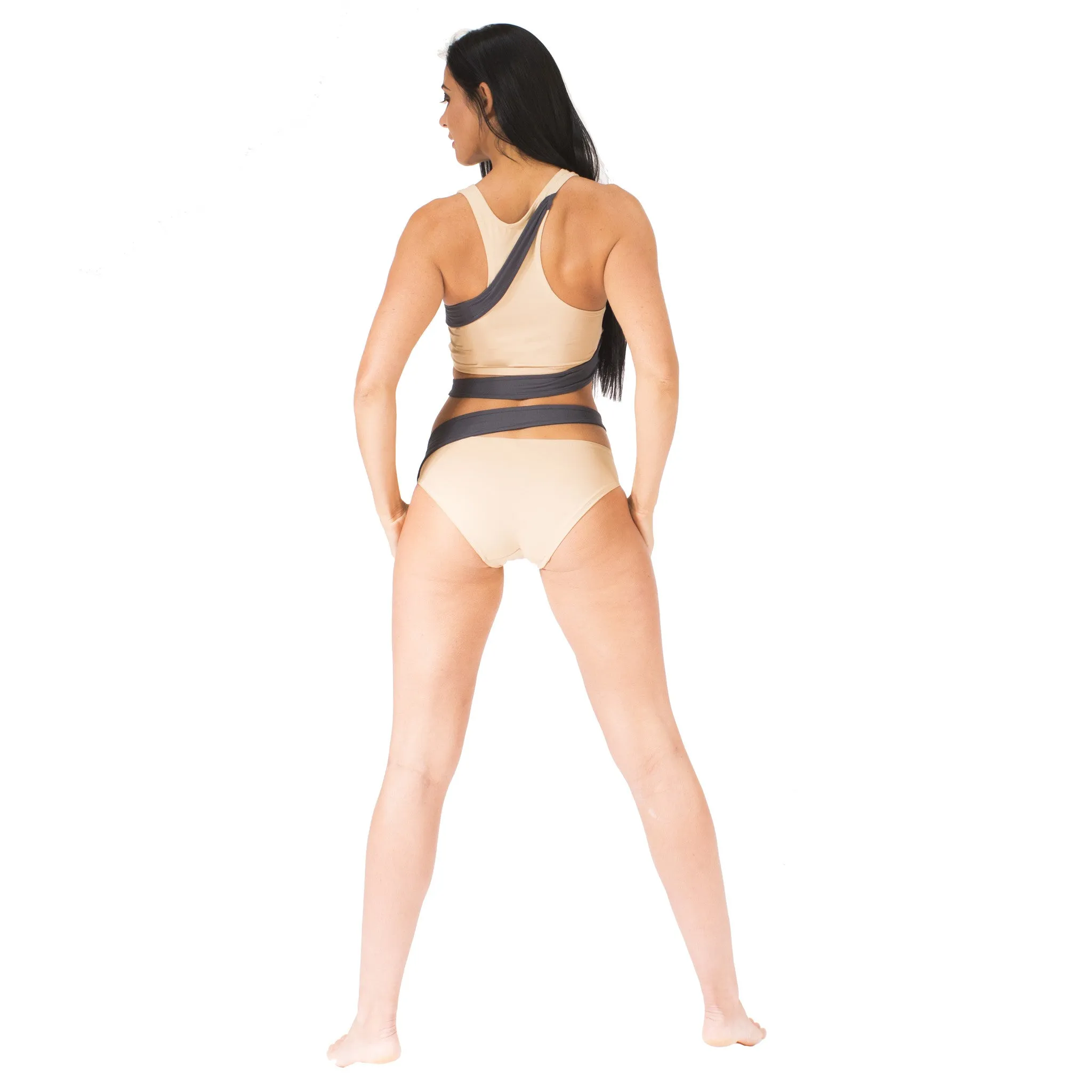 Siren Shorts - Nude / Charcoal Grey