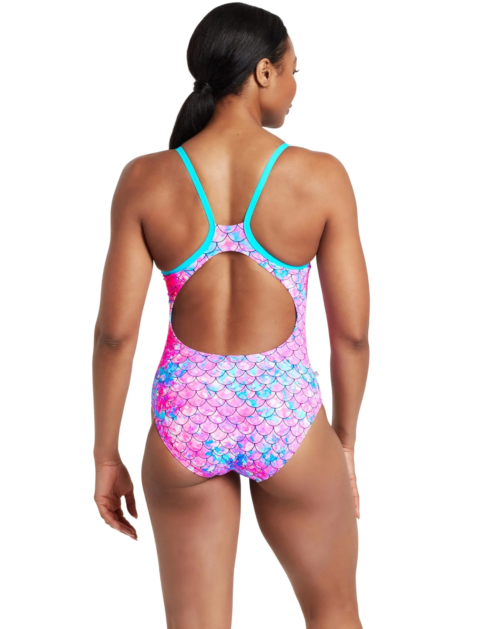 Sirene Sparkle Thermal Ecofeel Strikeback Swimsuit - Aqua/Pink