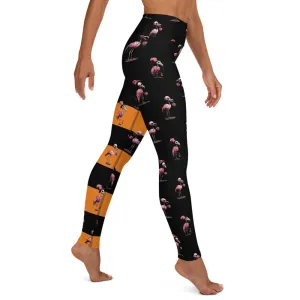 Skeleton Flamingos High-waist Yoga Leggings