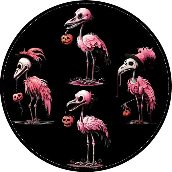 Skeleton Flamingos High-waist Yoga Leggings