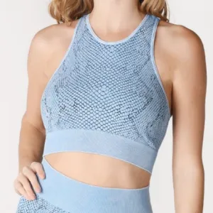 Sky Snake Skin Crop Top