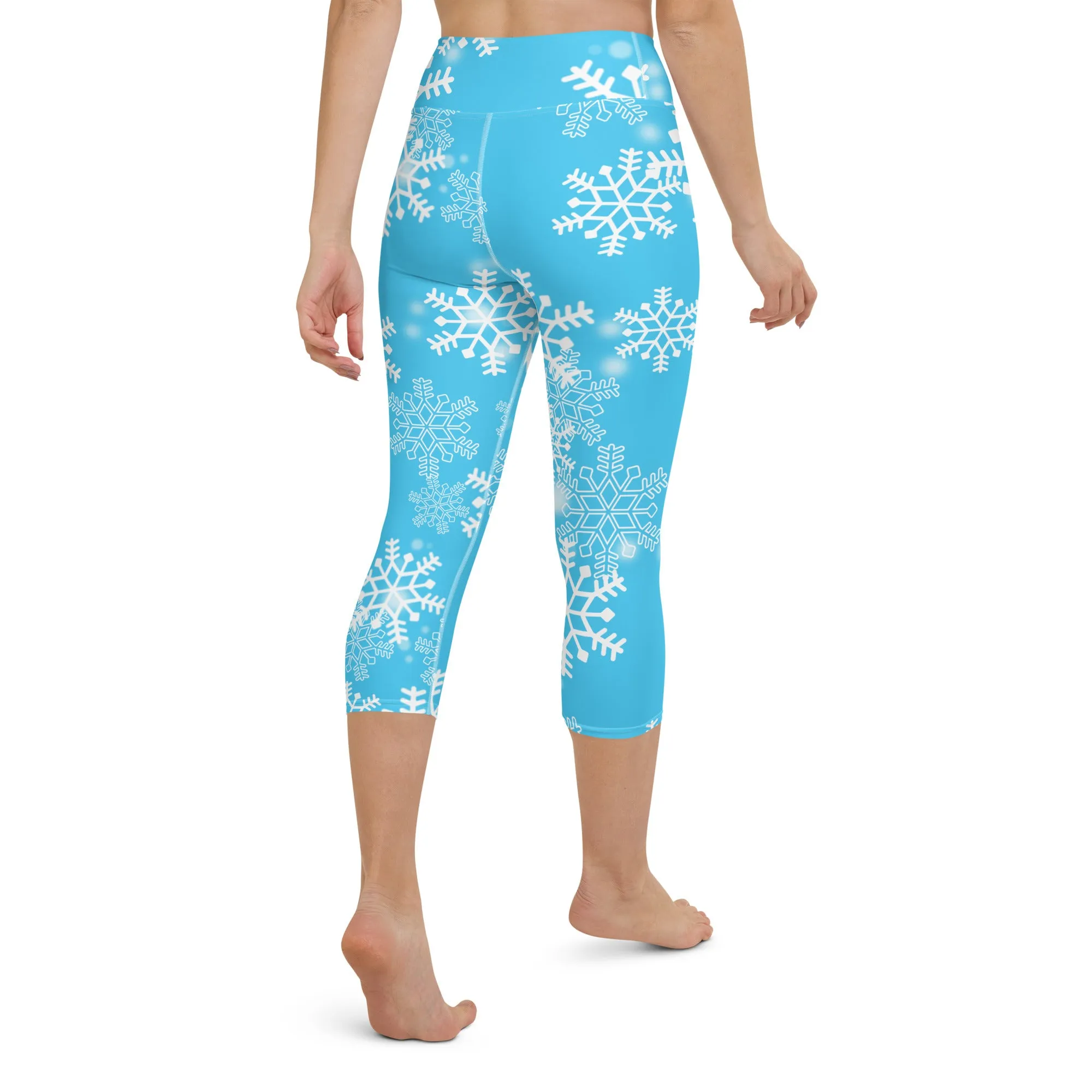 Snowflakes High-waist Yoga Capri Leggings