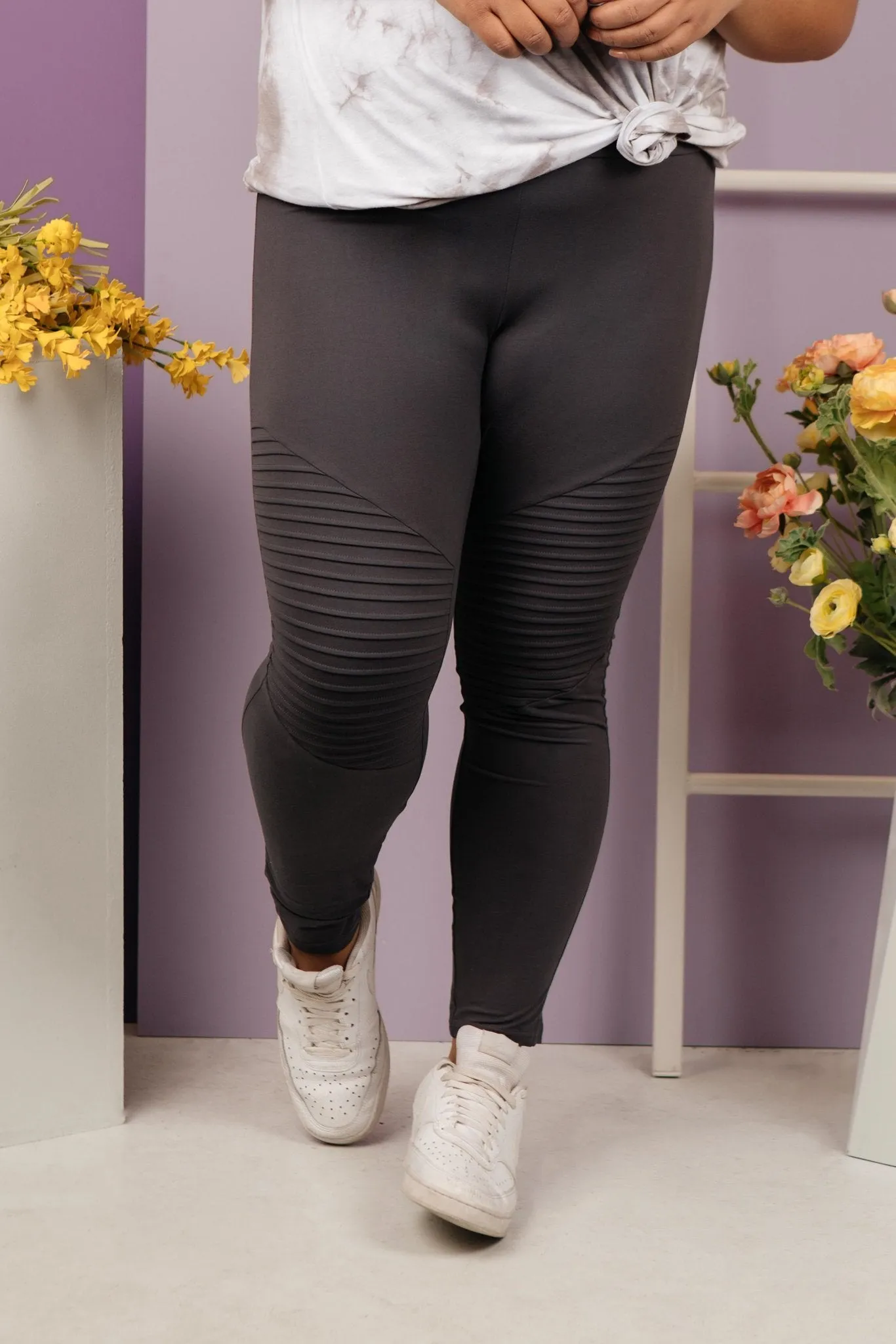 Soft As Butter Moto Leggings in Charcoal
