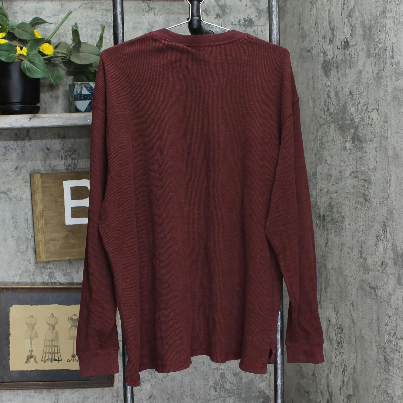 Stanley Mens Long Sleeve Thermal Shirt 1671071ba1e011 Maroon Red XL