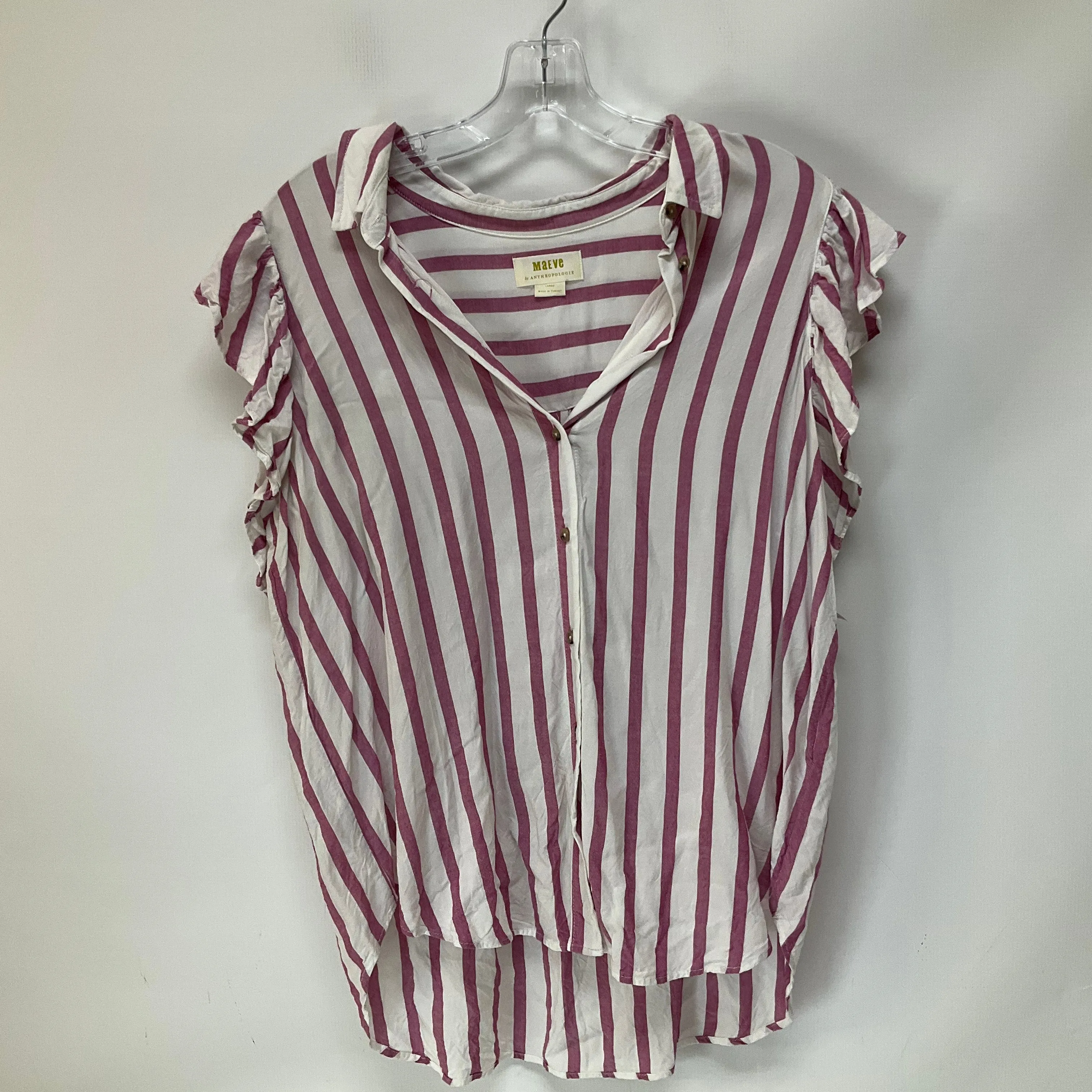 Striped Pattern Top Short Sleeve Maeve, Size L