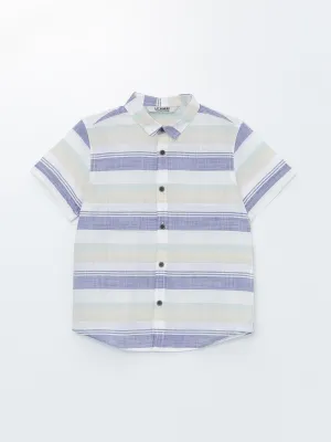 Striped Short Sleeve Boys Shirt
