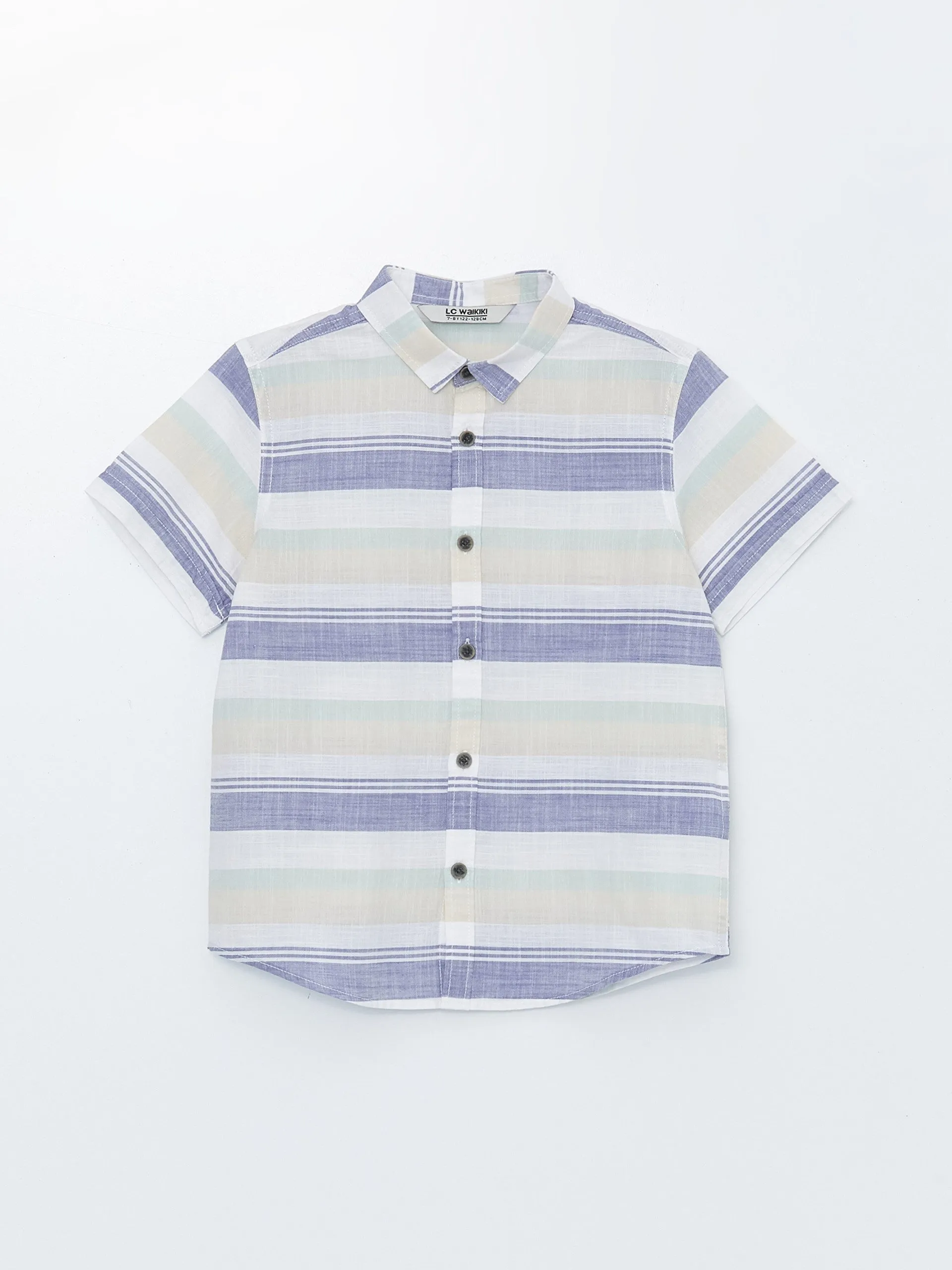 Striped Short Sleeve Boys Shirt
