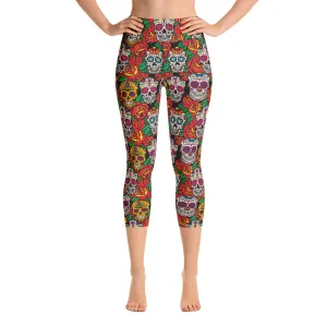 SUGAR SKULL Yoga Capri Leggings