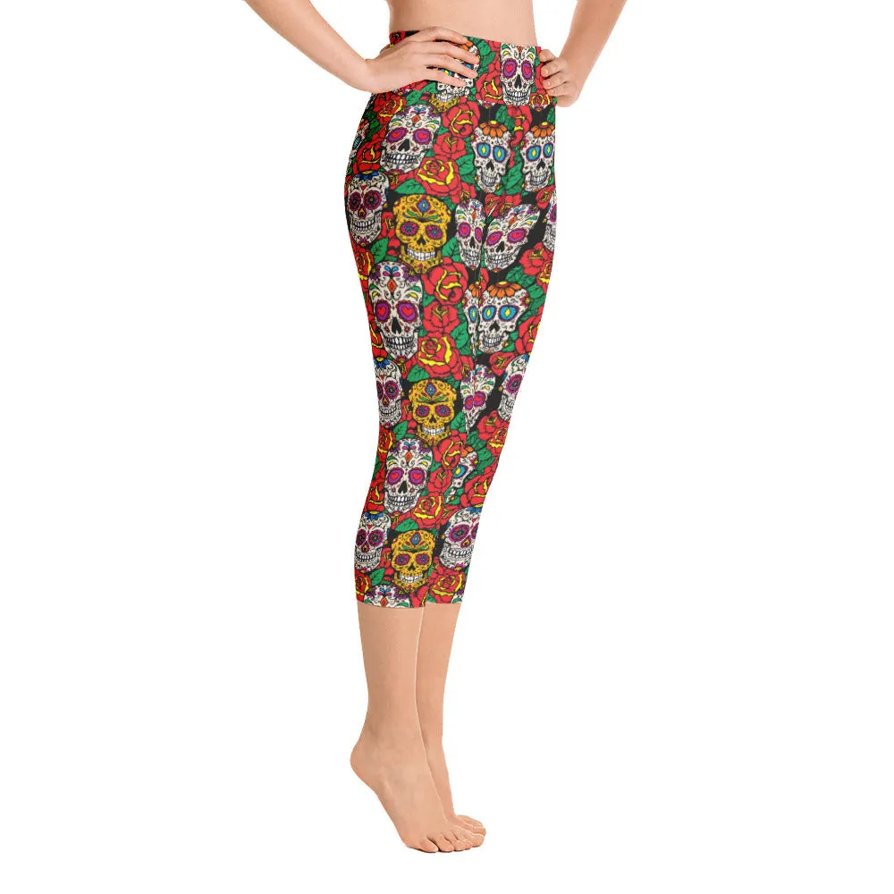 SUGAR SKULL Yoga Capri Leggings