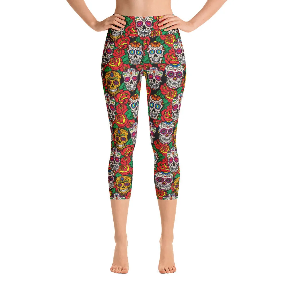 SUGAR SKULL Yoga Capri Leggings