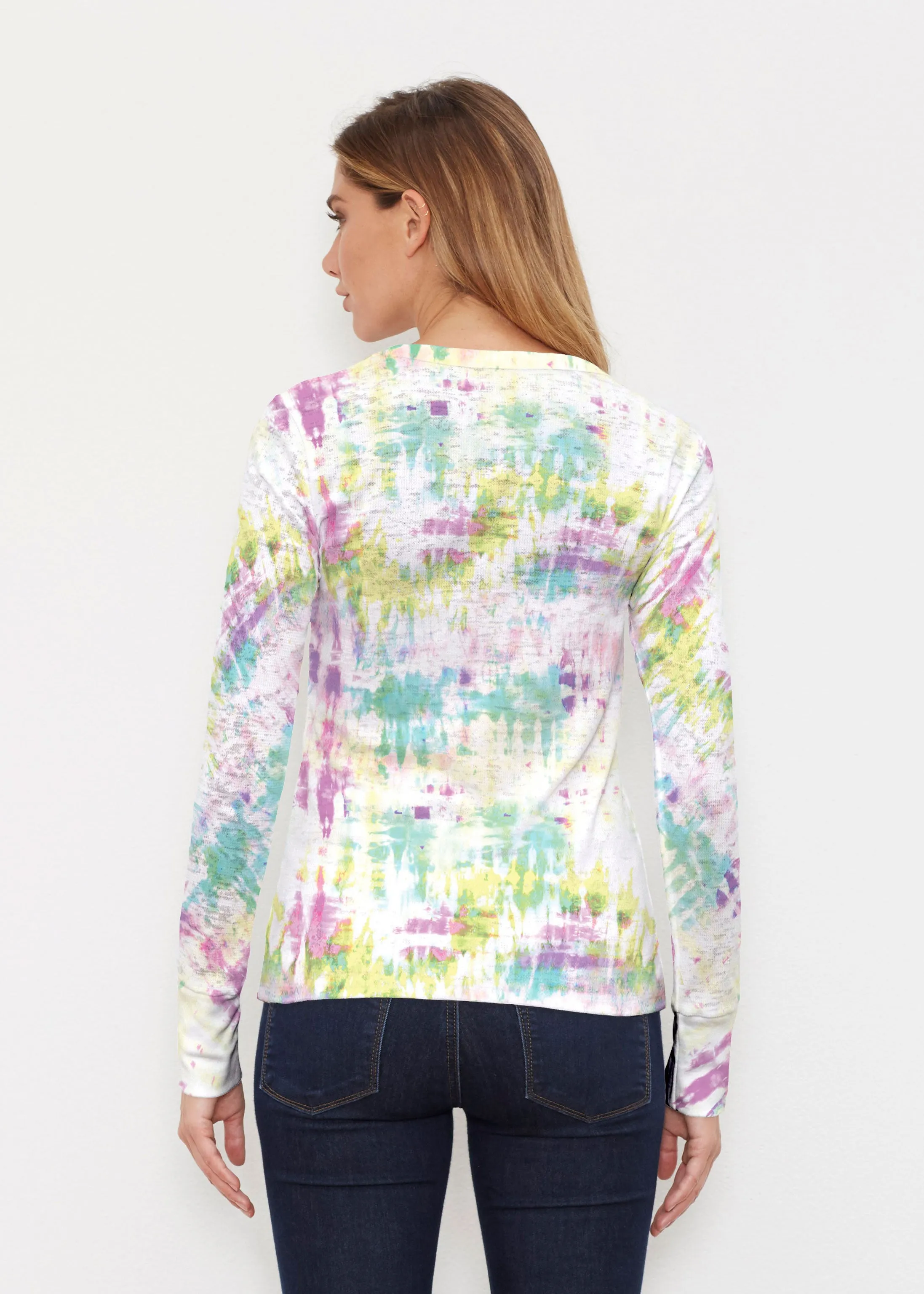 Summer Tie Dye (7878) ~ Thermal Long Sleeve Crew Shirt
