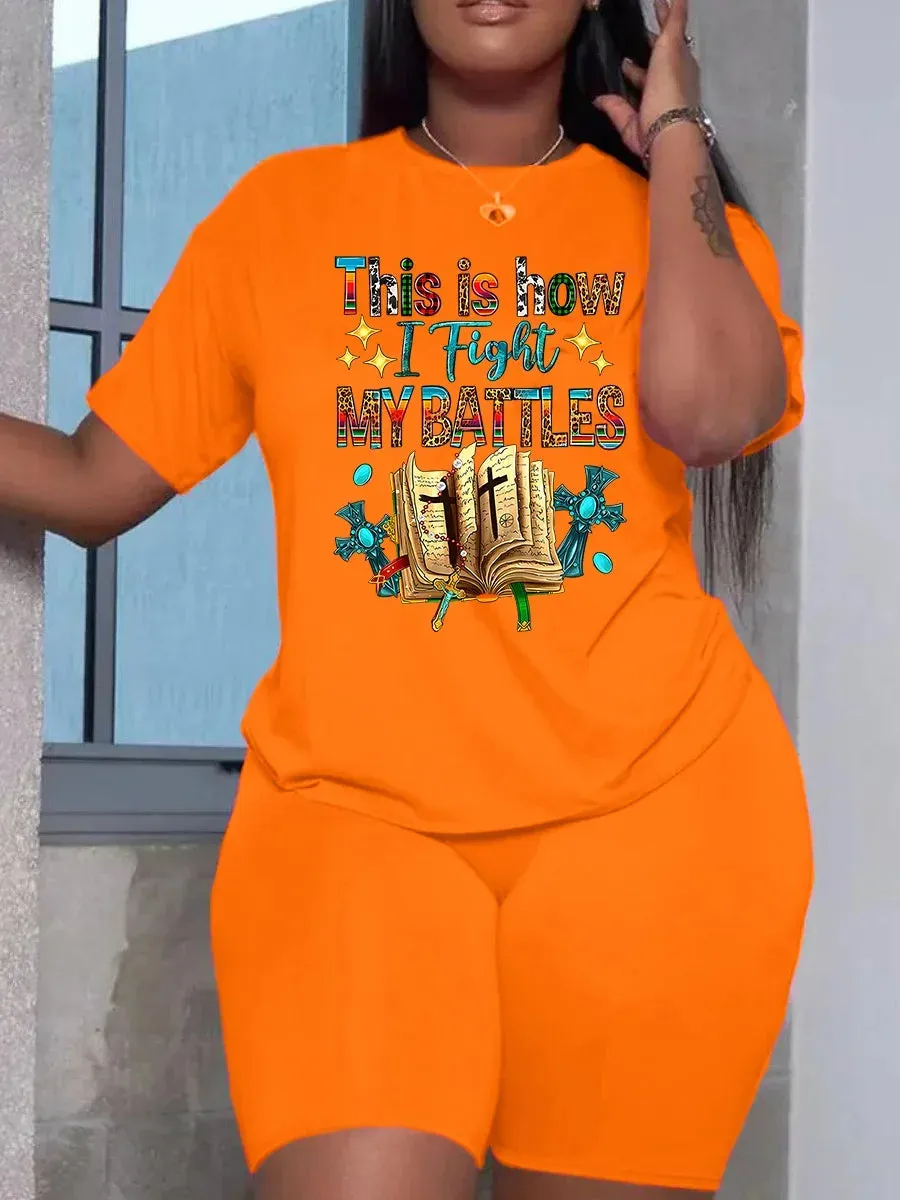 Summer Women's Suit Fashion Print Graphics Casual Short Sleeve Top Shorts Plus Size Two Piece Set Tracksuits 2 Pieces Outfit