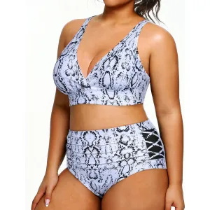 Super Stylish High Waisted V-Neck Elastic Closure Bikini For Females