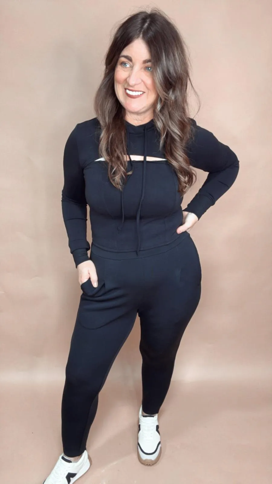 Take a Dive Cutout Hoodie in Black