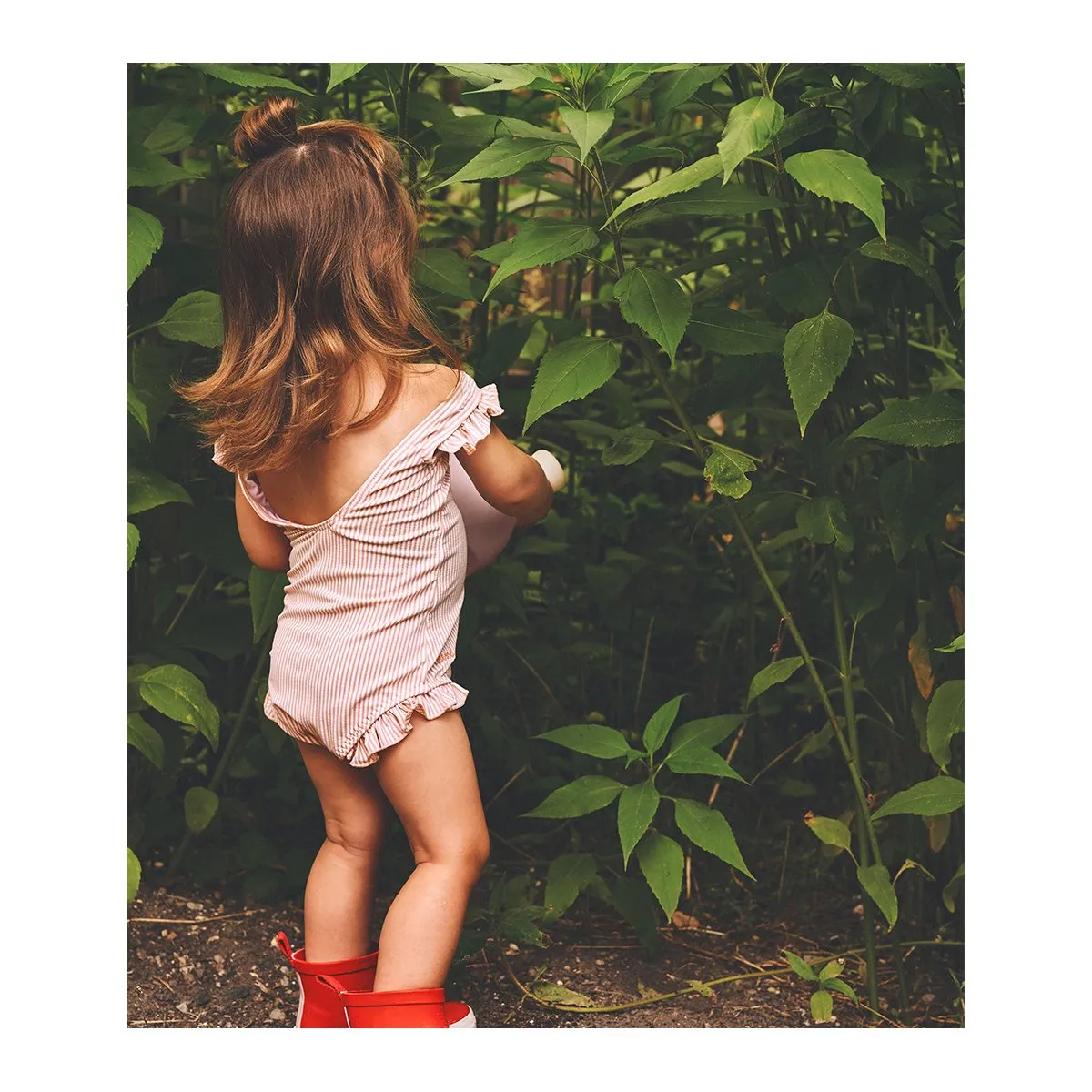 Tanna Swimsuit - Y/D stripe: Coral blush/creme de la creme