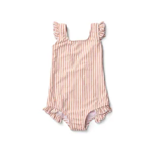 Tanna Swimsuit - Y/D stripe: Coral blush/creme de la creme