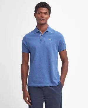 Tartan Pique Polo in Dark Chambray