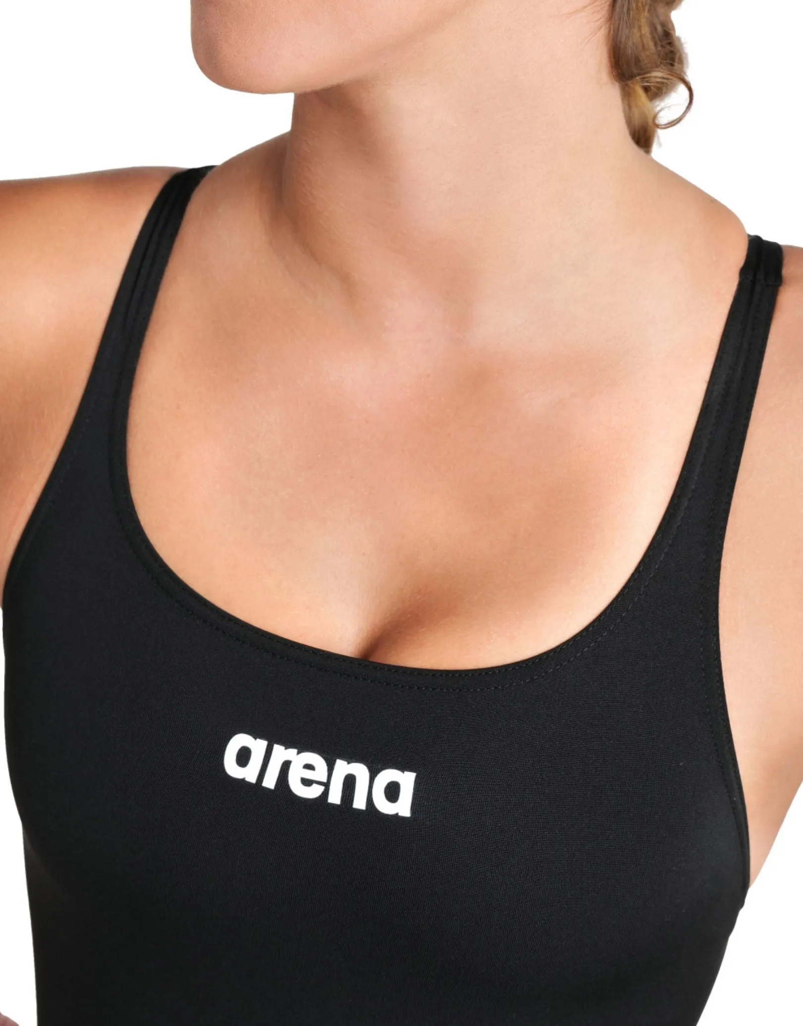 Team Swim Pro Solid Swimsuit - Black/White