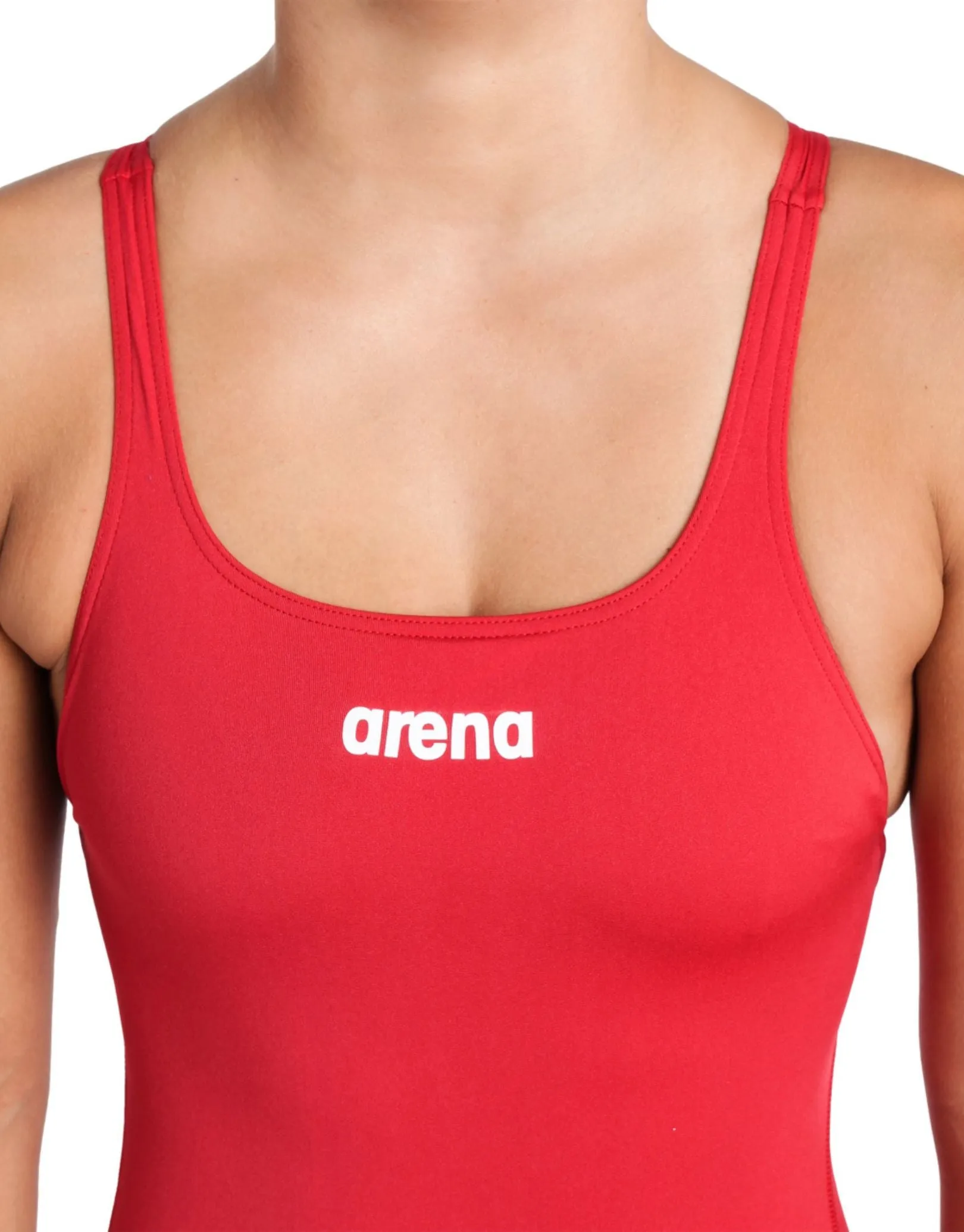 Team Swim Pro Solid Swimsuit - Red/White