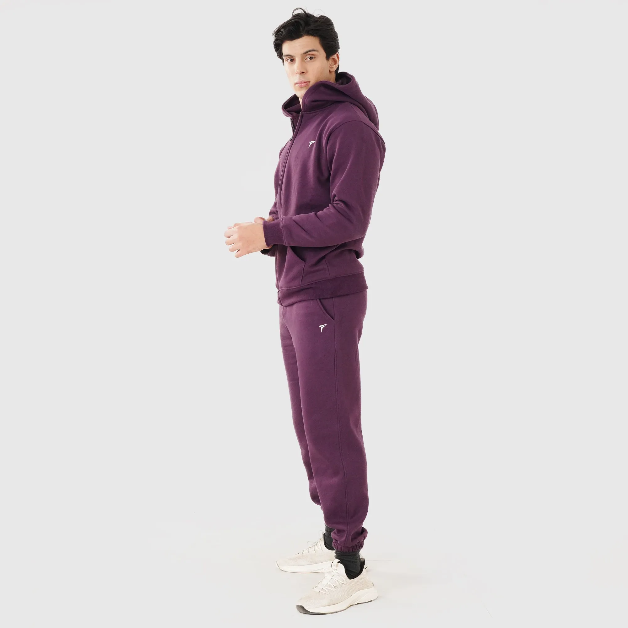 Tf-Premium Plum Purple Zipper Pull Over Tracksuit