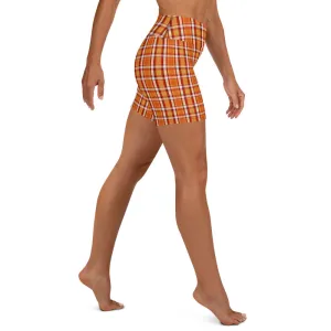 Thanksgiving Plaid Yoga Shorts