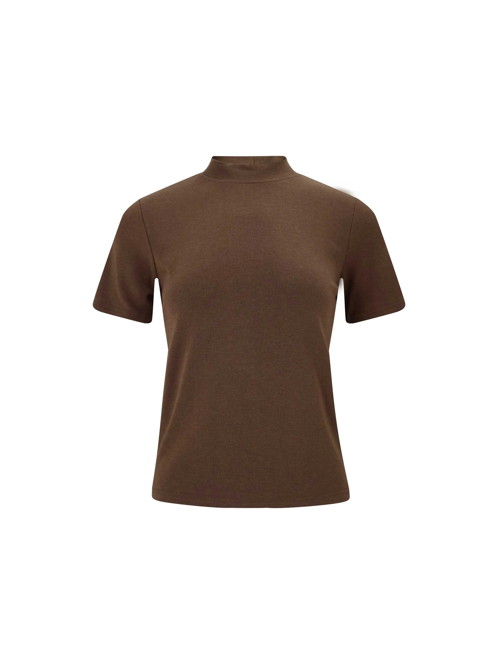 The Lush Touch Mock Neck Top - Mocha