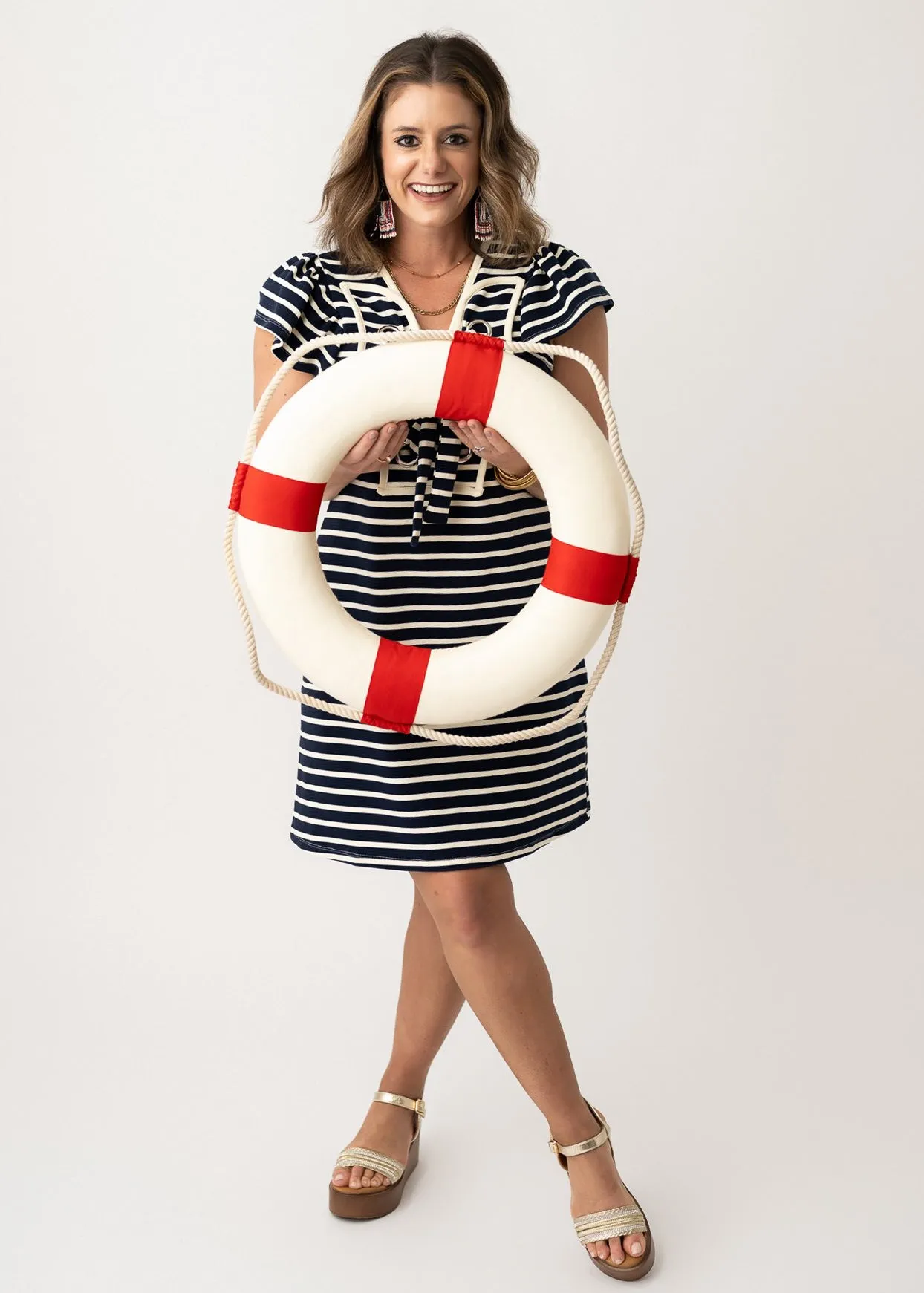 Throw it Overboard Flutter Sleeve Dress