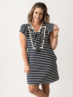 Throw it Overboard Flutter Sleeve Dress