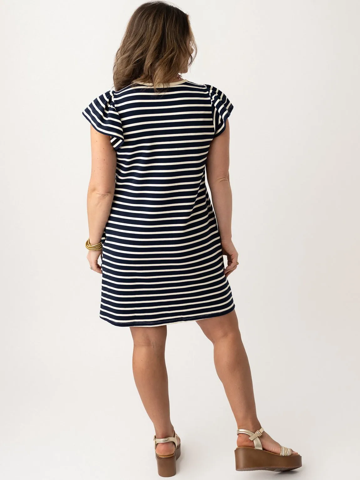 Throw it Overboard Flutter Sleeve Dress