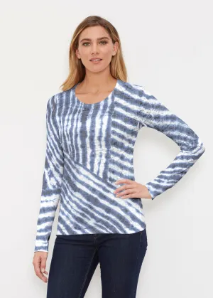 Tie-Dye Ripple (14183) ~ Thermal Long Sleeve Crew Shirt