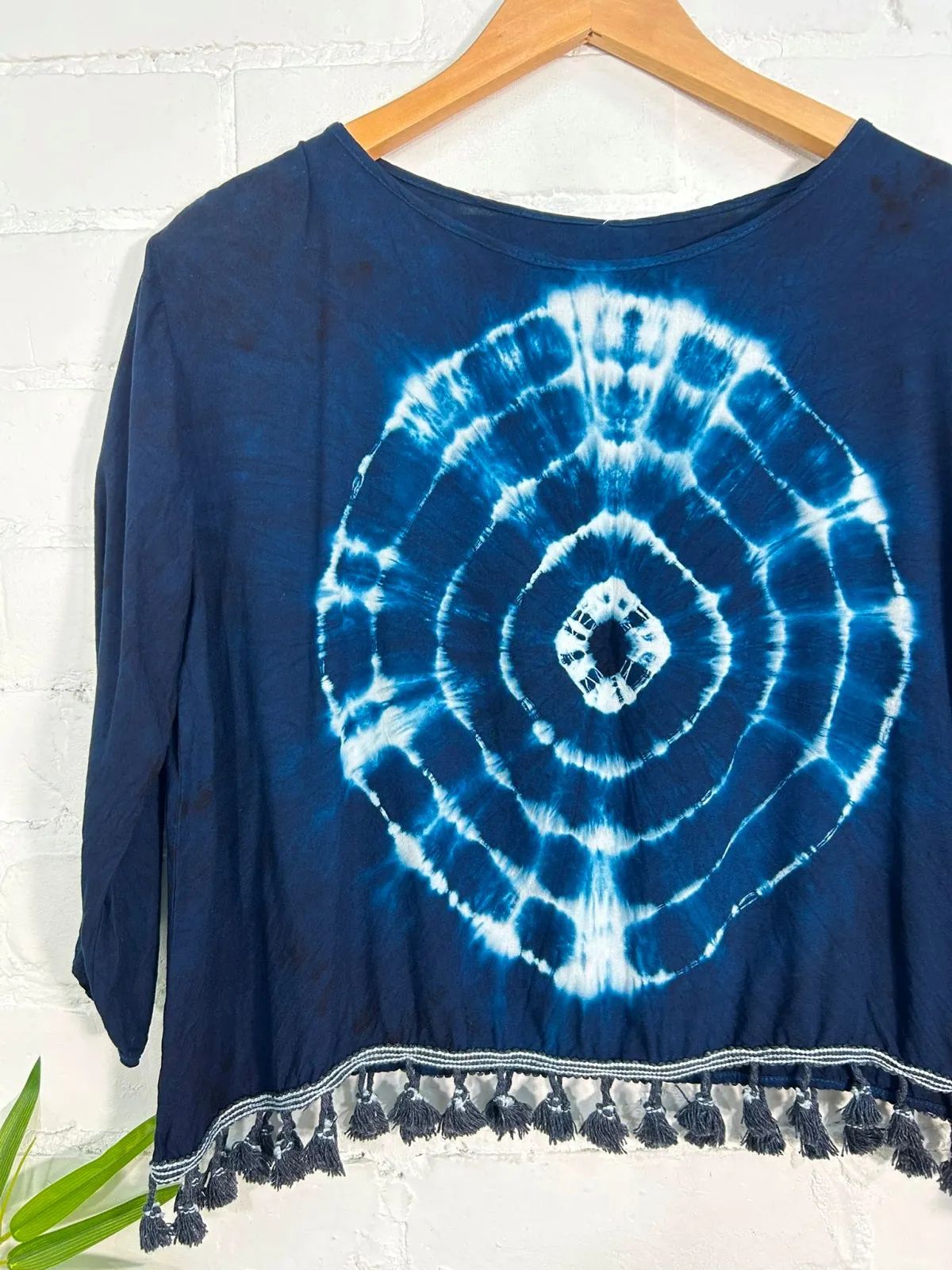 Tie Dye Three Quarter Sleeve Top