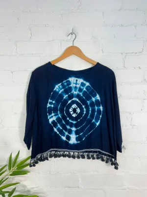Tie Dye Three Quarter Sleeve Top