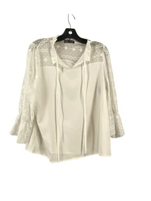 Top Long Sleeve By Shein In White, Size: L