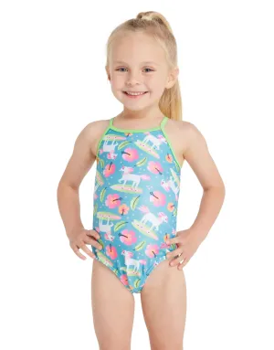Tots Girls Pegasus Crossback Swimsuit - Blue